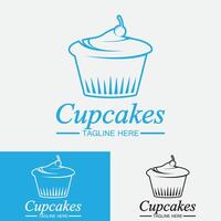 Cupcake Logo design vector template. Cupcakes bakery icon.