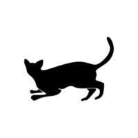 Silhouette of cat, pet animal vector