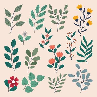 Spring Elements from Flowers and Leaves