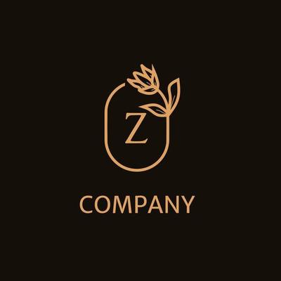 luxury Z letter monogram logotype with premium elegant alphabet flower icon concept  vector scratch frame design can be used for beauty industry, cosmetic, salon, boutique, corporate, corporate