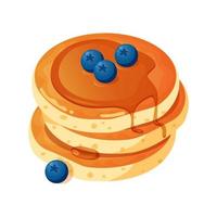 Pancakes with blueberries and honey vector