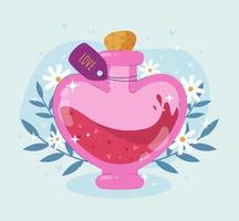 Hand drawn flat design love potion illustration vector