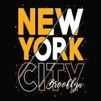 nueva york brooklyn. diseño de camiseta de elemento de tipografía. vector