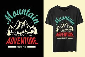 diseño de camiseta de tipografía de aventura de montaña. camping, montaña, retro, listo para imprimir