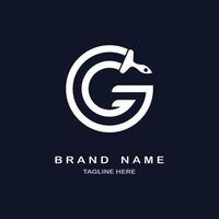 Plantilla de diseño de logotipo de pincel de pintura de letra g para marca o empresa y otros