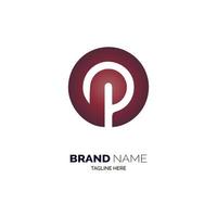 P letter circle logo design template for brand or company and other vector