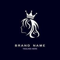 queen logo template design for brand or company vector