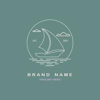 sailboat logo vintage template design vector for brand or company and other