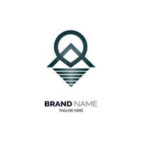 mountain logo pin map template design vector for brand or company and other