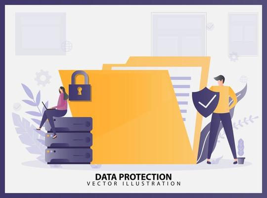 Vector illustration safety and privacy concept