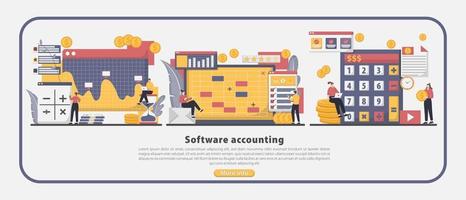 Modern flat design accounting software vector