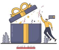 ilustración de caja de regalo de diseño plano moderno vector