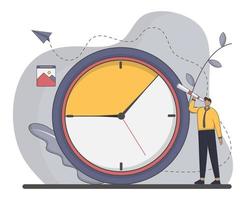 Flat design work time management concept vector