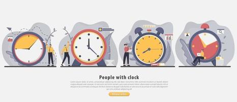 Flat design work time management concept vector