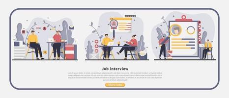 Flat design Job interview concept vector