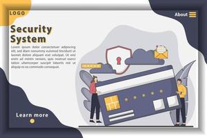 Modern flat design technology and security landing page concept. vector