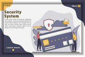 tecnología de diseño plano moderno y concepto de página de destino de seguridad. vector