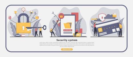 Modern flat design technology and security landing page concept. vector