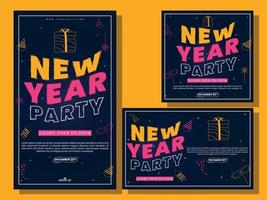 Vector illustration new year social media template design