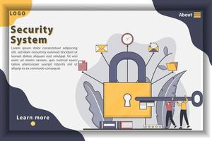 Modern flat design technology and security landing page concept. vector