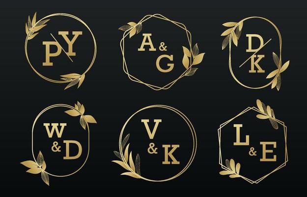 Gold Wedding Monogram Set