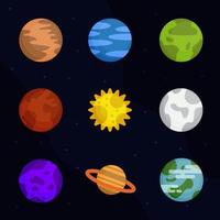 Collection of Celestial Bodies Icon vector