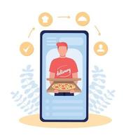 Fast food delivery app flat concept vector illustration