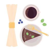 Cake for coffeeshop semi flat color vector object set