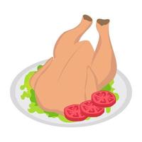 conceptos de pollo asado vector