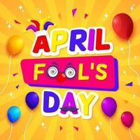 Colorful April Fool's Day Background with Jester Hat vector