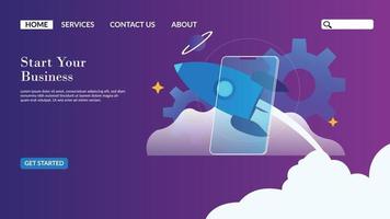 Business online landing page Free Vector