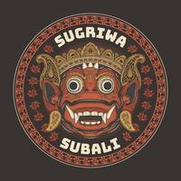 Sugriwa and Subali Javanese Balinese Mask vector