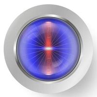 glass button with metal-framed zippers. Application for design, web design, printing. vector