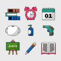 Back To School Icon Collection In New Normal vector