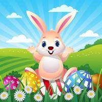Funny Easter Bunny in Beautiful Scenery