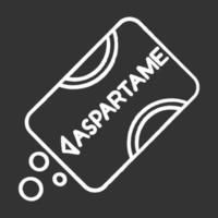 Aspartame chalk icon. Low calorie additive. Artificial sweetener. Sugar substitude. Organic chemistry product. Alternative for sugar. Food ingredient. Isolated vector chalkboard illustration