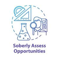 Soberly assess opportunities concept icon. Specialty selection. Scientific knowledge level. Choice of direction of study idea thin line illustration. Vector isolated outline drawing