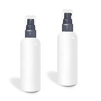 Cosmetic bottle can sprayer container. Dispenser for cream, soups, and other cosmetics With lid and without. Template realistic For Mock up Your Design. vector illustration.