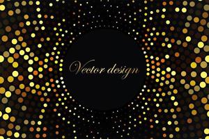 semitono dorado con lentejuelas redondas alrededor del círculo. textura para su diseño, tarjetas de visita, invitaciones, publicidad, año nuevo, saludos navideños, decoraciones. fondo abstracto vector