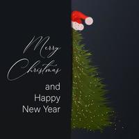 Merry Christmas, happy New Year. Christmas tree, postcard design, vector illustration. Creative Christmas tree. Merry Christmas Greeting Card