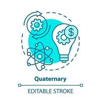 Quaternary blue concept icon. Knowledge sector idea thin line illustration. Information-based service. Research and development. Economy sector. Vector isolated outline drawing. Editable stroke