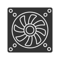 Exhaust fan glyph icon. Conditioning. Silhouette symbol. Air ventilation. Negative space. Vector isolated illustration