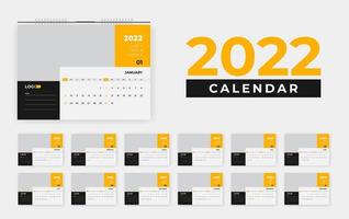 2022 abstract desk calendar design template vector