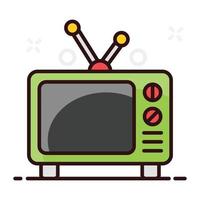 Retro tv set with antenna vector