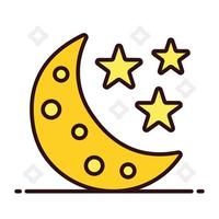 Moon and Stars vector