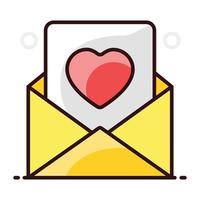 Heart on letter with envelope vector