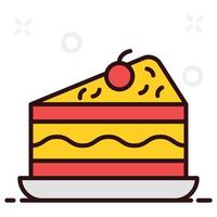 Chocolate cake slice vector