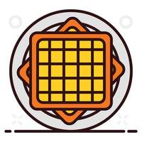 Waffle served in a tray vector