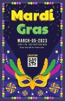 cartel de carnaval de mardi gras vector