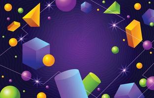 3D Shapes Floating Background vector